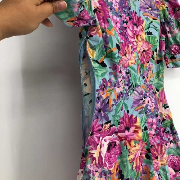stradivarius Little Heaven Floral Print Sweetheart Neckline Puffsleeve Minidress - Picture 11 of 16